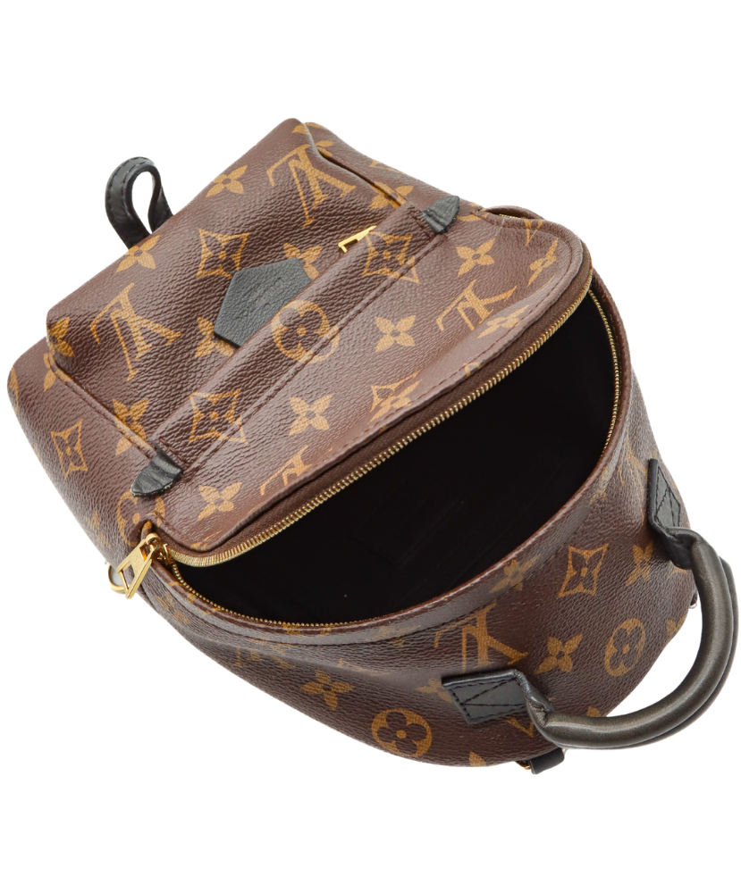 backpack lv mini Louis Vuitton Monogram Palm Springs leather base and trimmed with natural cowhide leather Louis Vuitton Palm Springs Mini